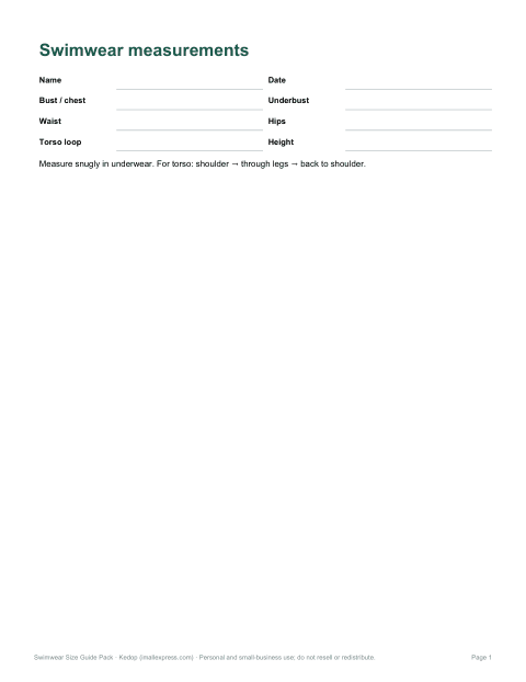 Preview of the first page of Measurement worksheet (PDF/DOCX)